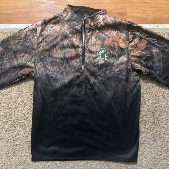 Colosseum Men’s Lg Black Mossy Oak Spartan Logo 1/4 Zip Like New - Picture 5 of 12
